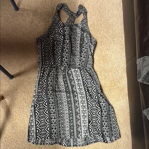 Stylish Black and White Patterned Dress